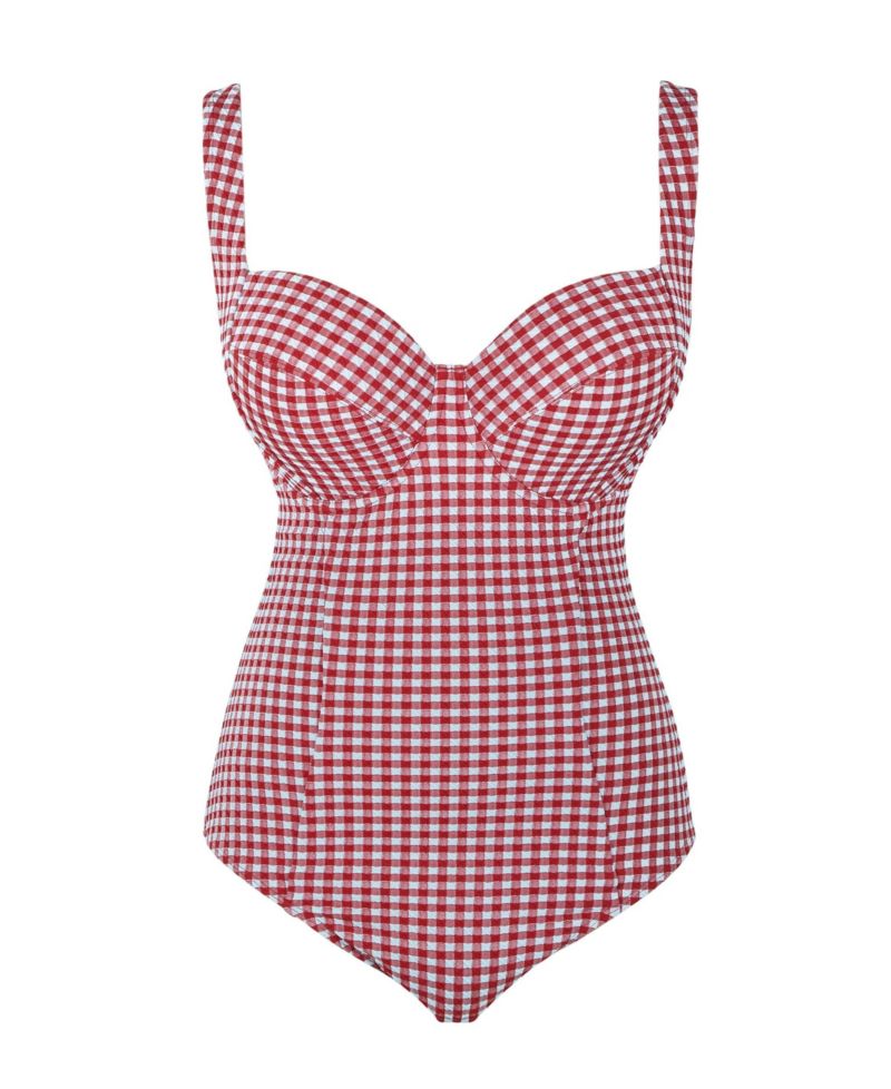 Women's Gingham Paloma Underwire Side Support One Piece Swimsuit