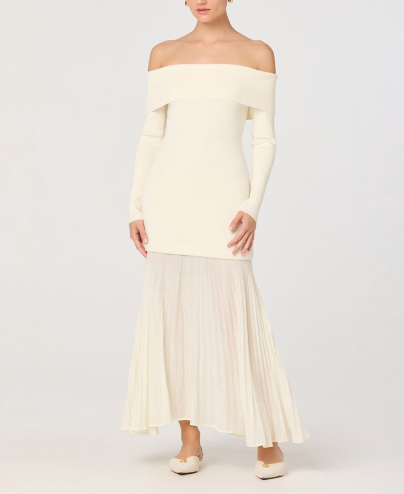 Women's Off-The-Shoulder Pull-On Dress