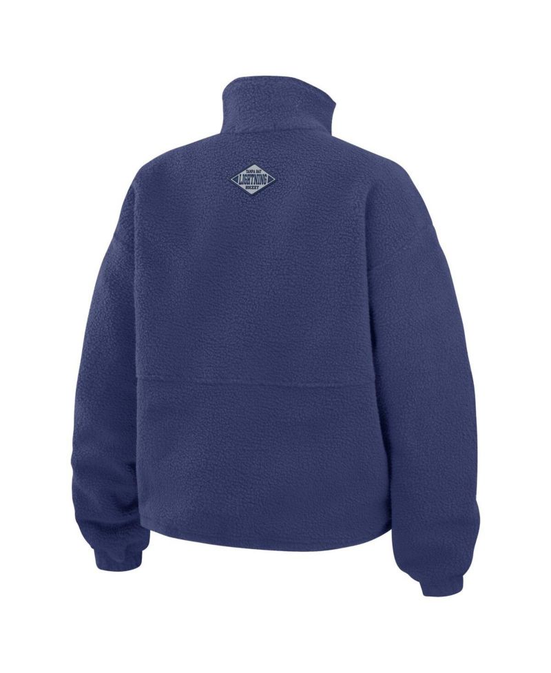 Women's Blue Tampa Bay Lightning Polar Fleece Half-Zip Jacket
