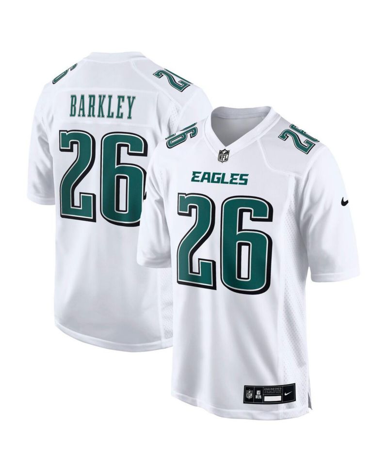 Men's Saquon Barkley Tundra White Philadelphia Eagles Fashion Game Jersey