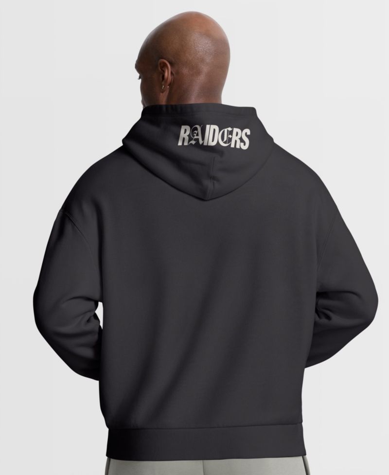 Men's Black Las Vegas Raiders Oversized Type Play Location Hoodie