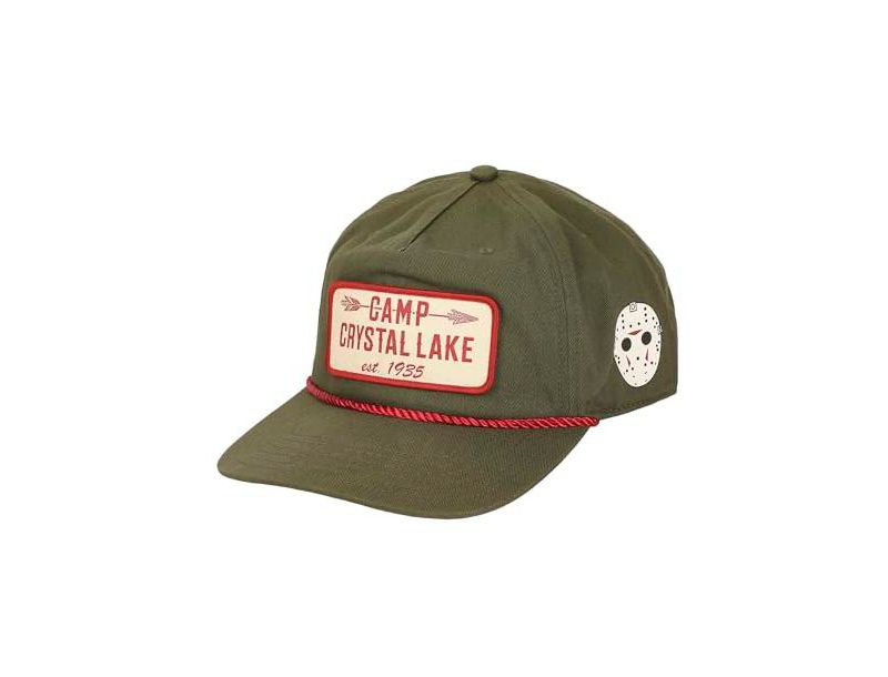 Men's Camp Crystal Lake Badge Green Retro Grandpa Snapback Hat