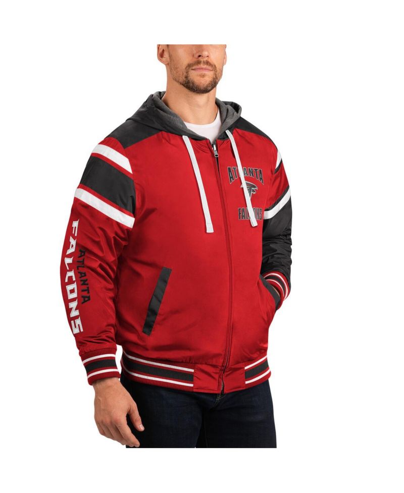 Men's Gray, Red Atlanta Falcons Extreme Full Back Reversible Hoodie Full-Zip Jacket