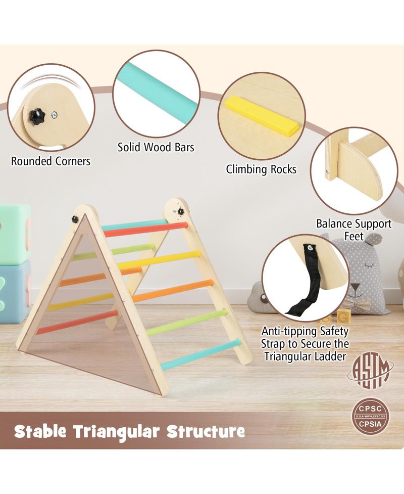 7-in-1 Foldable Wooden Climbing Activity Set, Ages 3+