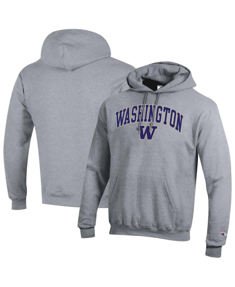 Men's Purple Washington Huskies Arched Logo Fleece Pullover Hoodie