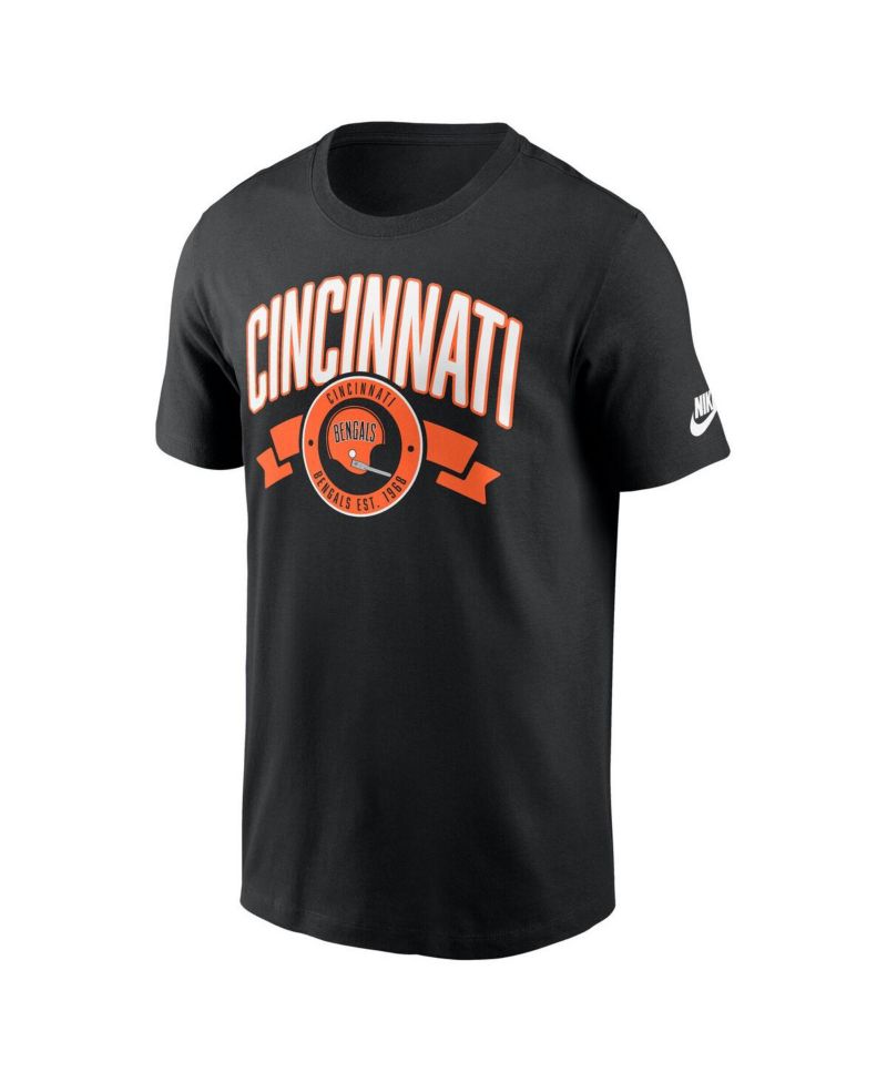 Men's Black Cincinnati Bengals Rewind Front and Back Hit Essential T-Shirt