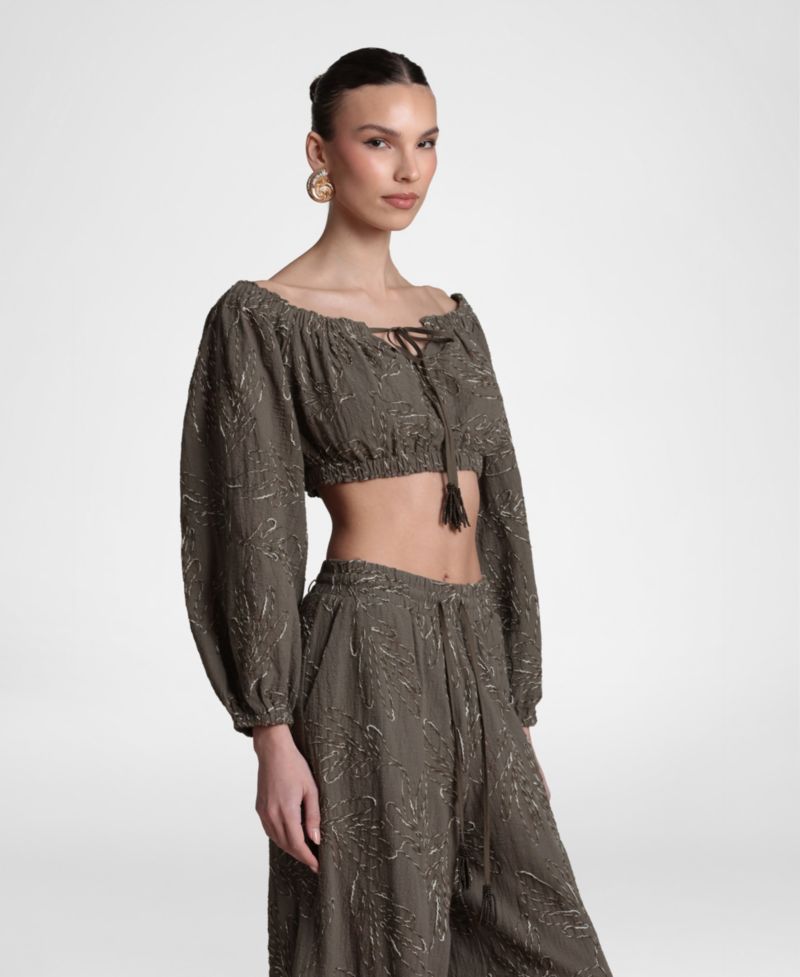 Women's Long-Sleeve Crop Top