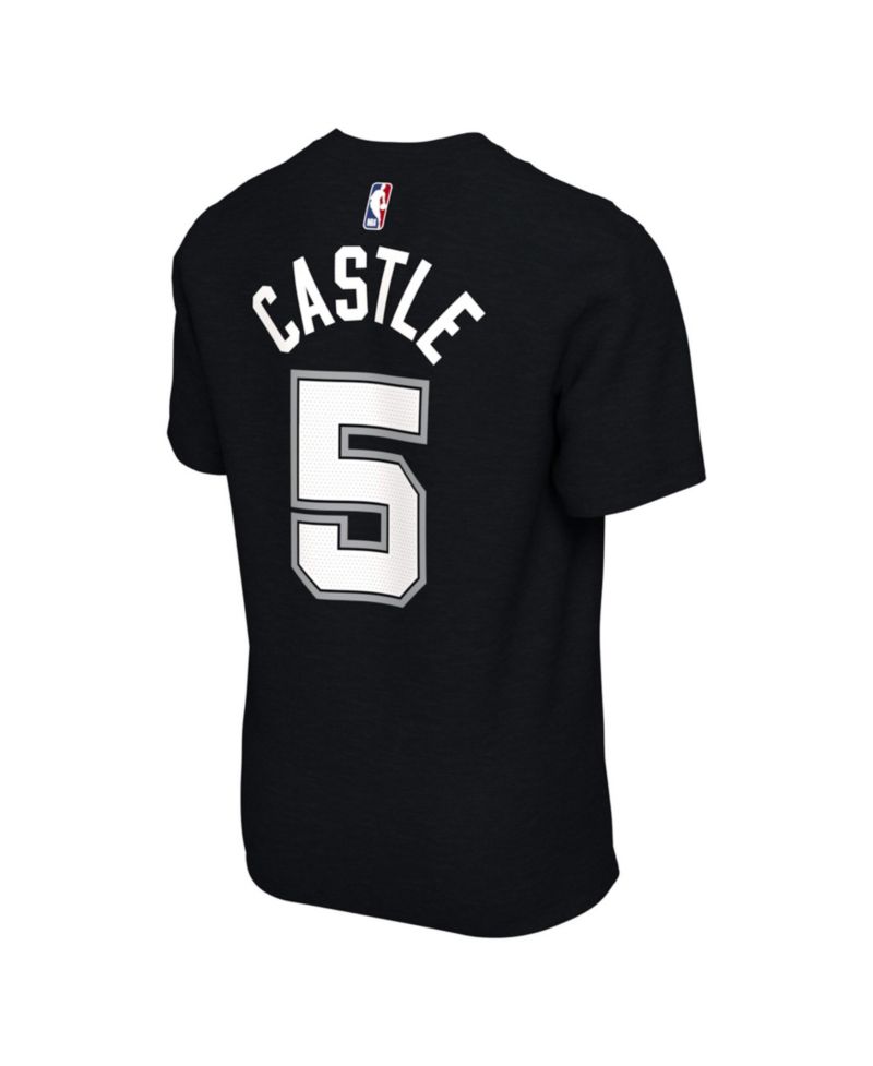 Men's and Women's Stephon Castle Black San Antonio Spurs Name & Number T-Shirt