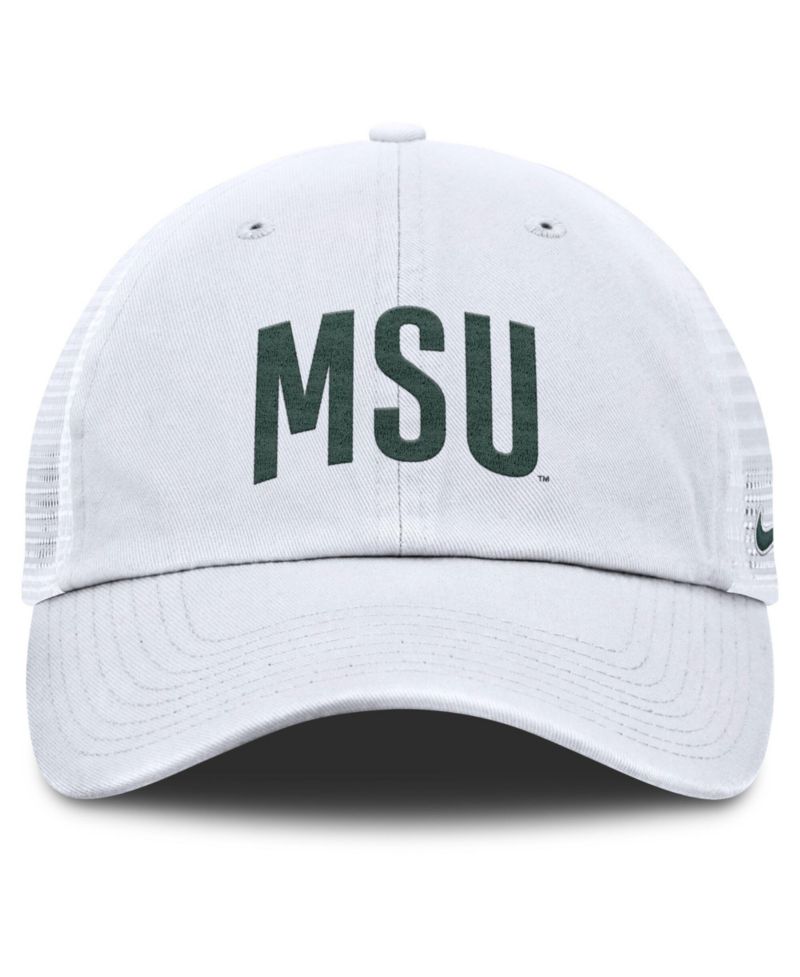 Men's White Michigan State Spartans Club Campus Trucker Adjustable Hat