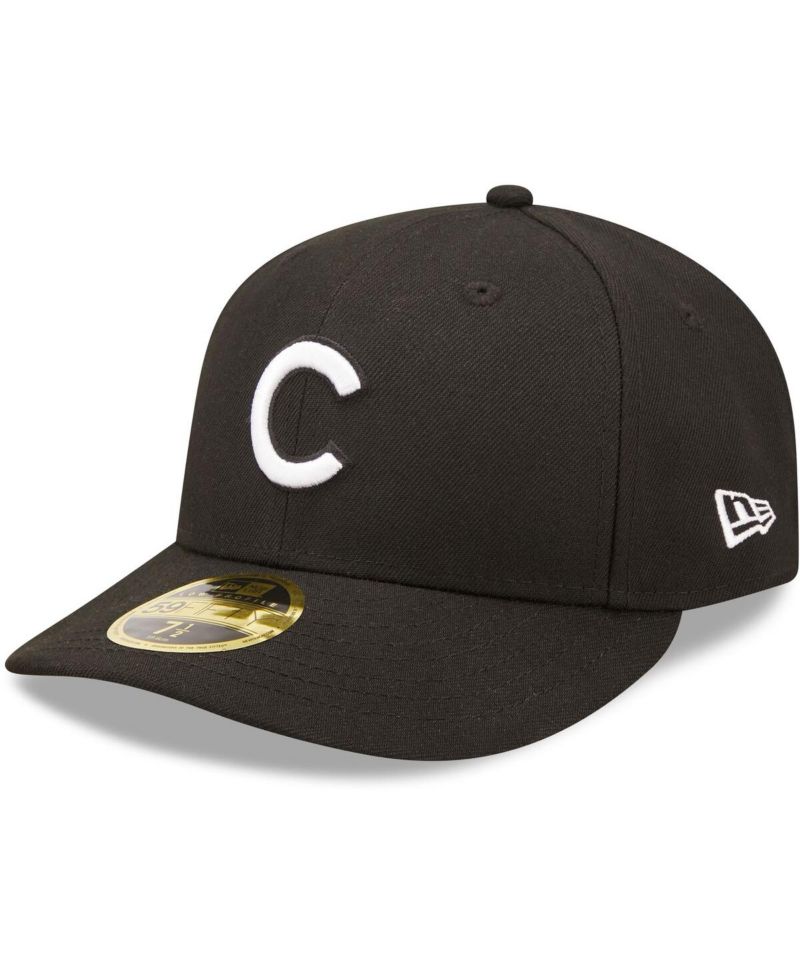 Мужская приталенная шляпа Chicago Cubs, черно-белая, с низким профилем, 59 футов 52 дюйма