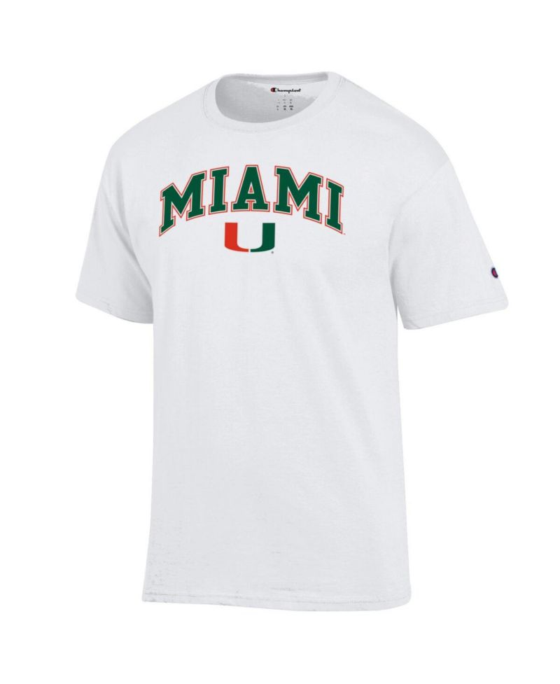 Men's Orange Miami Hurricanes Arched Logo T-Shirt