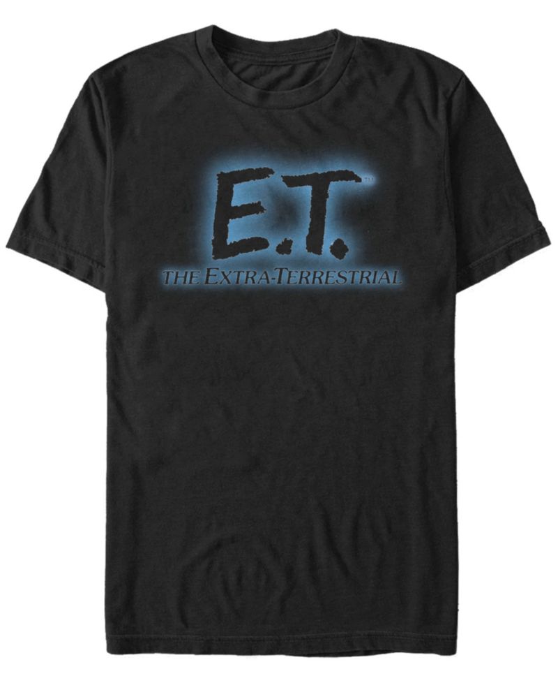 E.T. the Extra-Terrestrial Men's Glowing Logo Short Sleeve T-Shirt