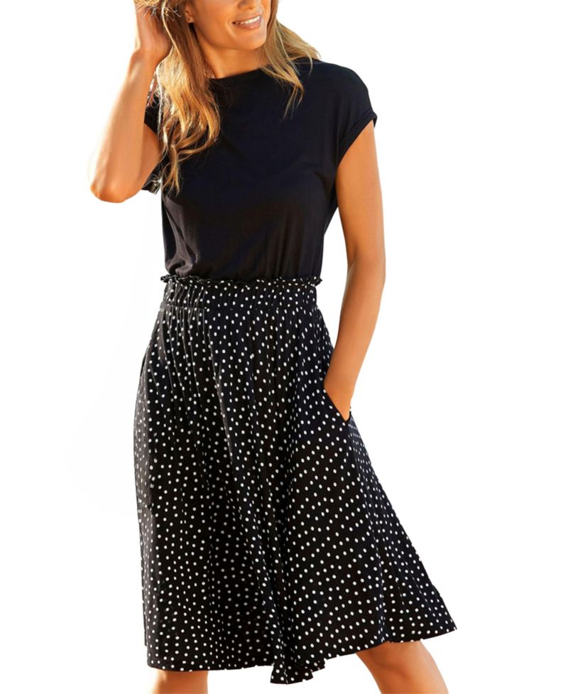 Women's Viscose Polka-Dot Print 2-In-1 with Short Dress