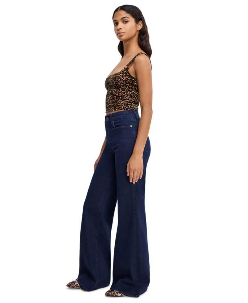 Petite High-Rise Wide-Leg Ankle Jeans