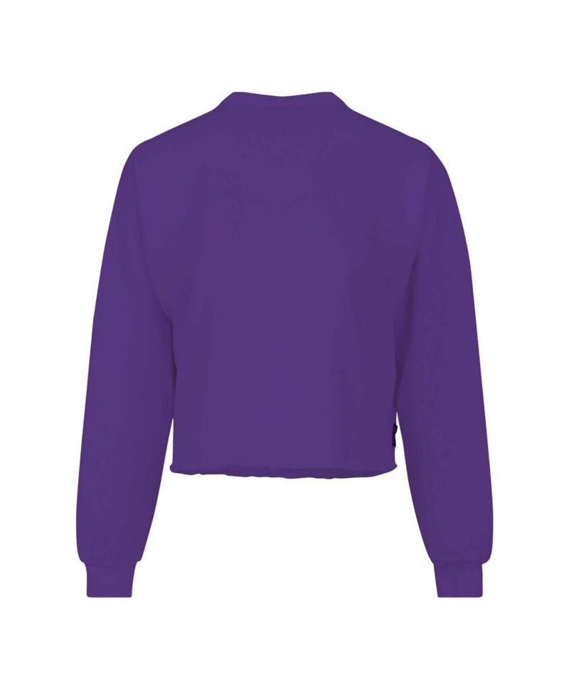 Women's Purple LSU Tigers Slouchy Cropped Long Sleeve T-Shirt