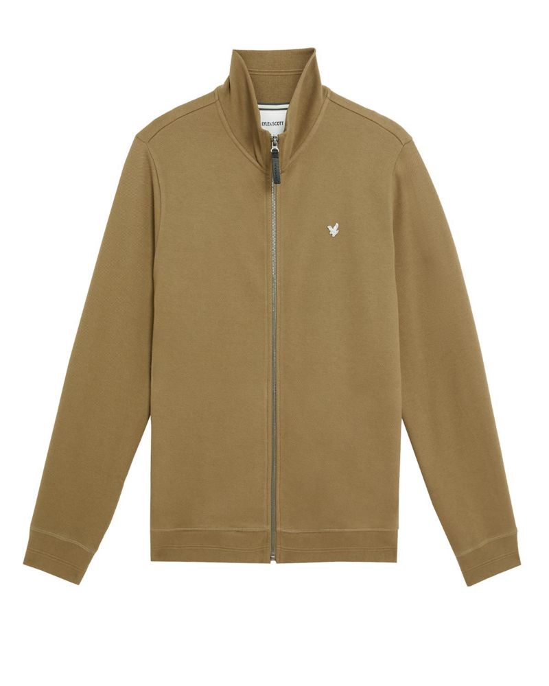 Men's Diagonal Weave Zip Through Sweatshirt