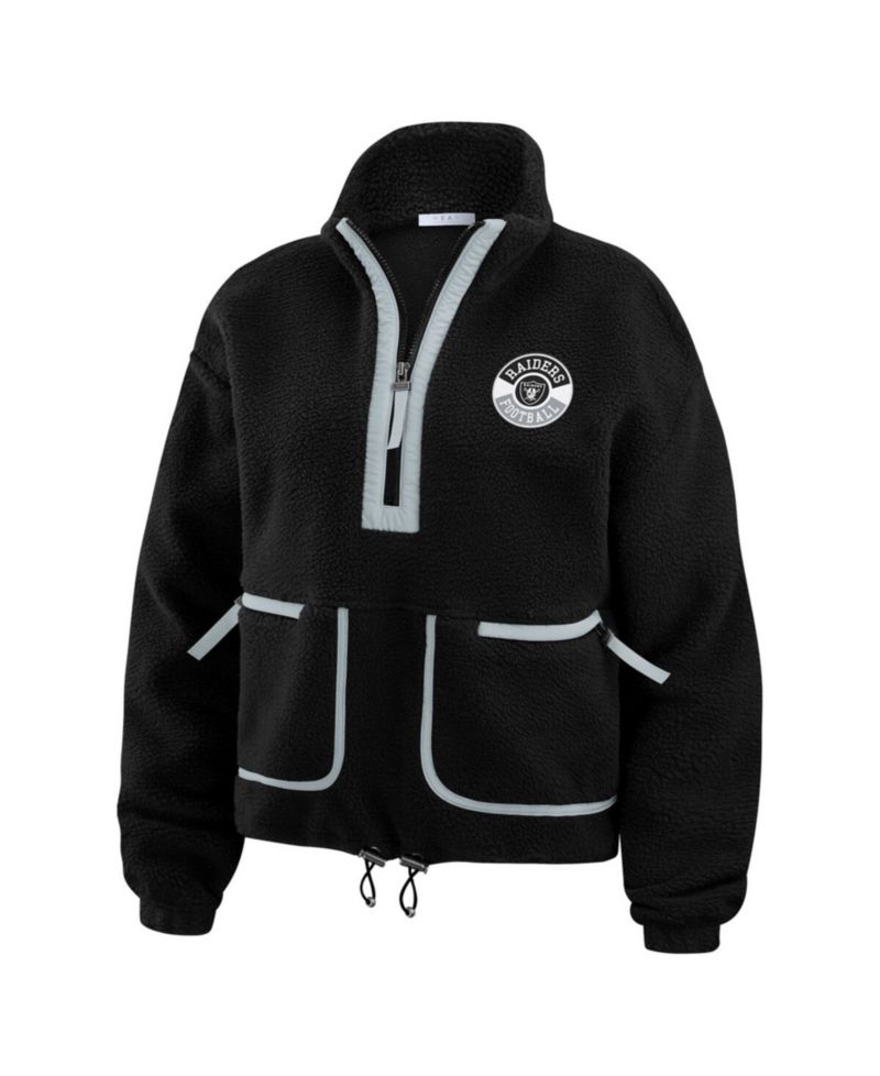 Women's Black Las Vegas Raiders Polar Fleece Half-Zip Jacket