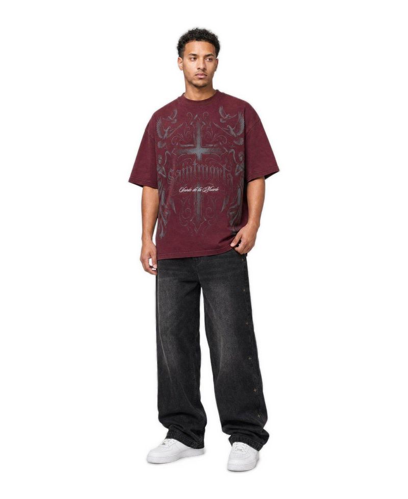 Men's Renaissance Boxy T-Shirt - Pigment Washed Port S