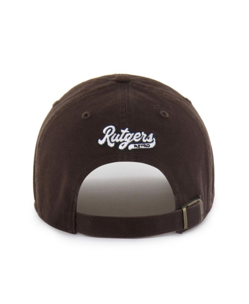 Men's '47 Brown Rutgers Scarlet Knights Vault Clean Up Adjustable Hat