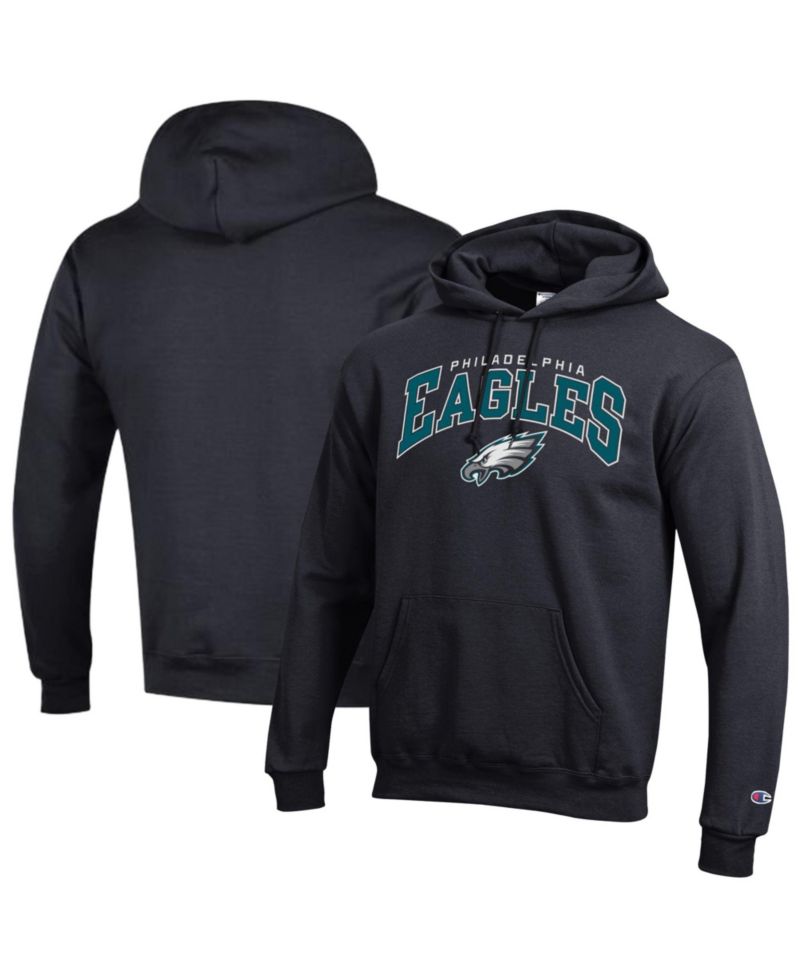 Men's Black Philadelphia Eagles Power Blend Arch over Logo Hoodie