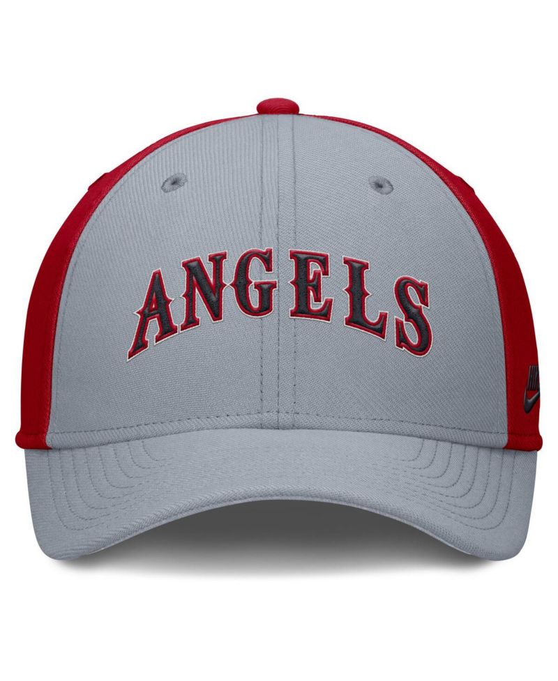 Men's Gray/Red California Angels Rise Swoosh Performance Flex Hat