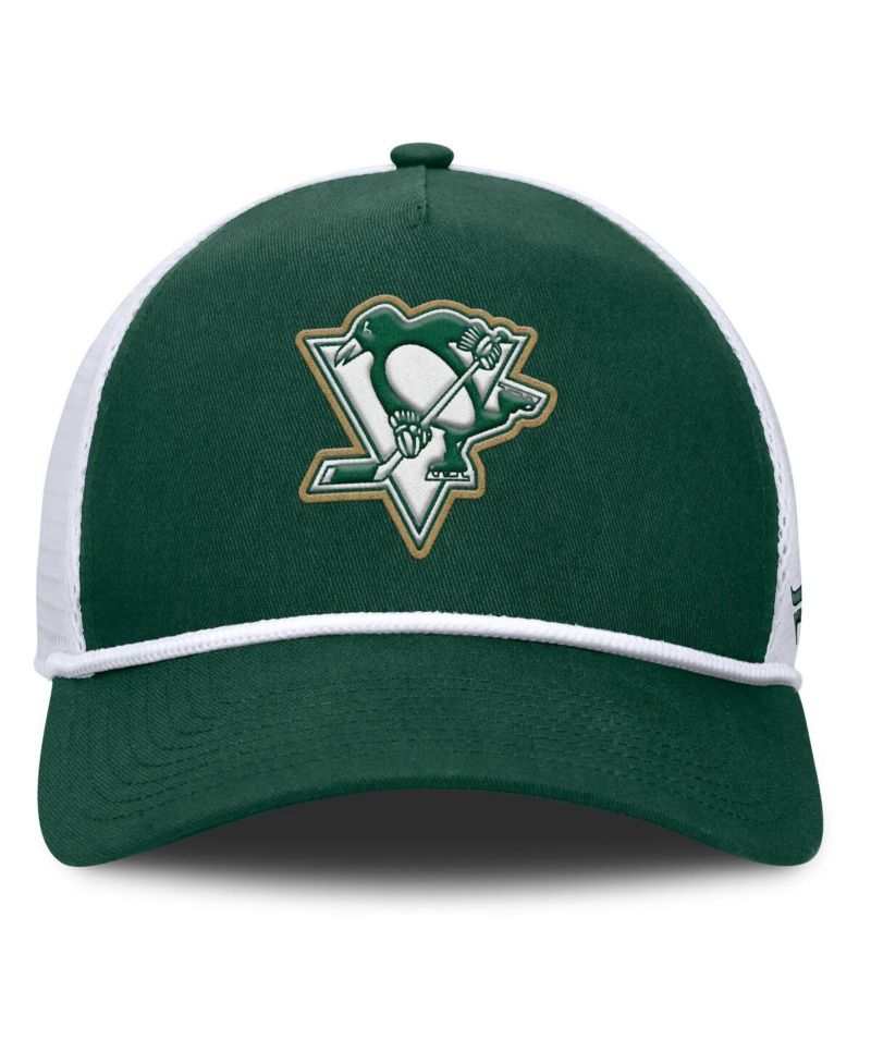 Men's Green/White Pittsburgh Penguins Bermuda A-Frame Adjustable Hat