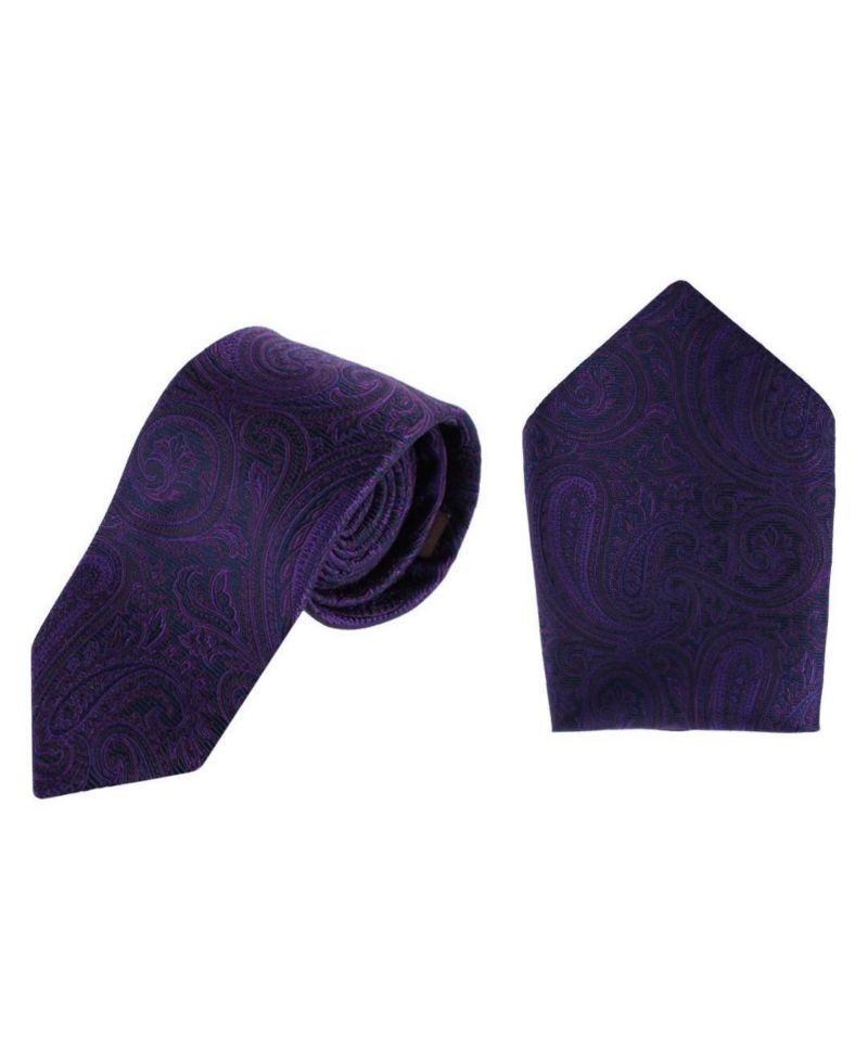 Men's Sobee Paisley Silk Necktie and Pocket Square