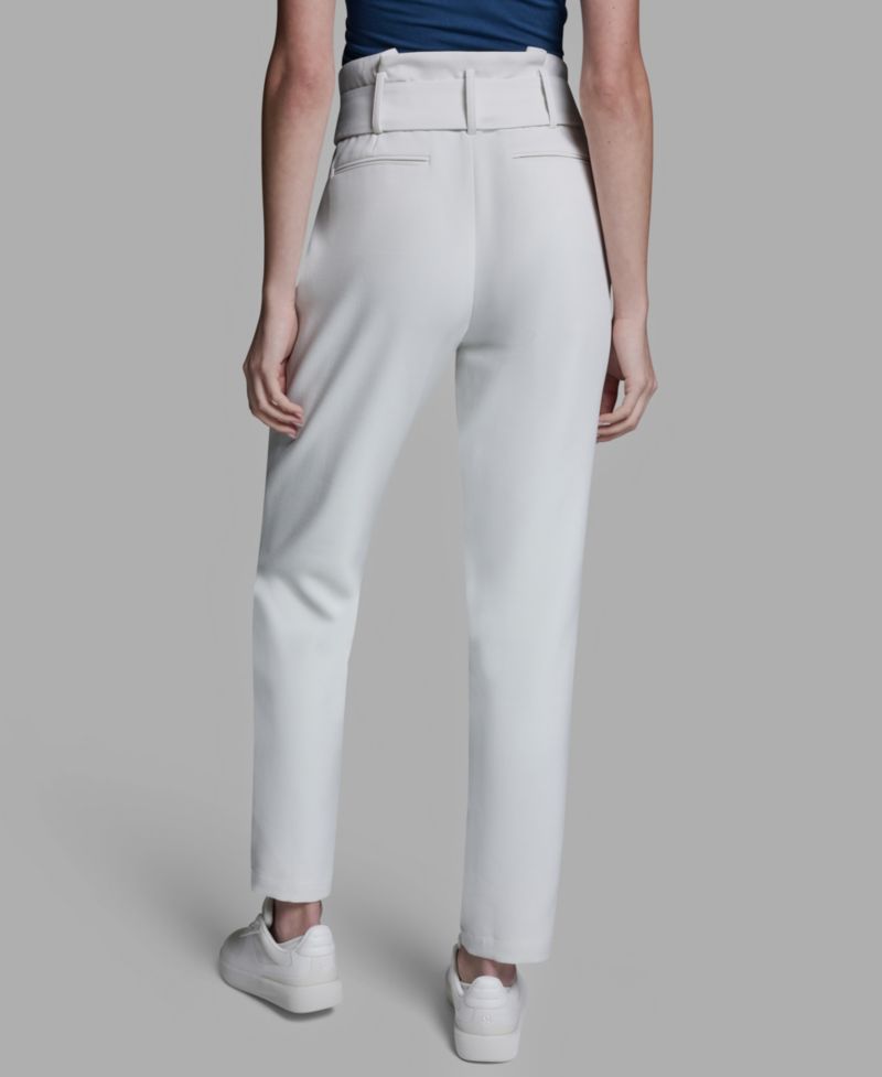 Women's High-Rise Tie Detail Straigh-Leg Pants