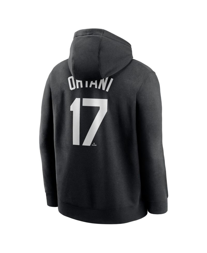 Men's Shohei Ohtani Black Los Angeles Dodgers Player Name & Number Club Fleece Pullover Hoodie