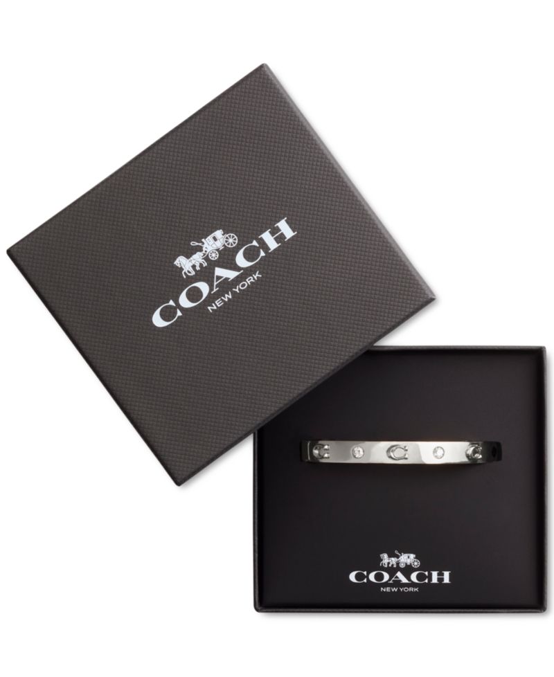 Boxed Faux Stone Signature Sculpted C Bangle Bracelet