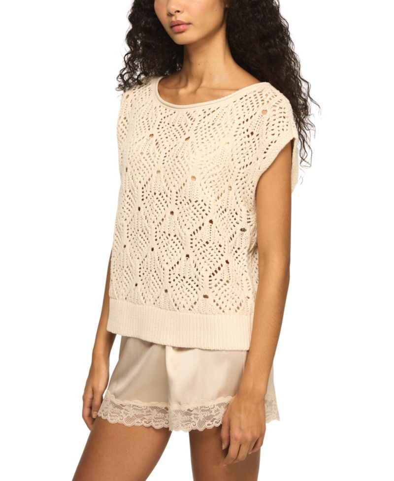 Women's Boho Rolled Neck Sweater Vest