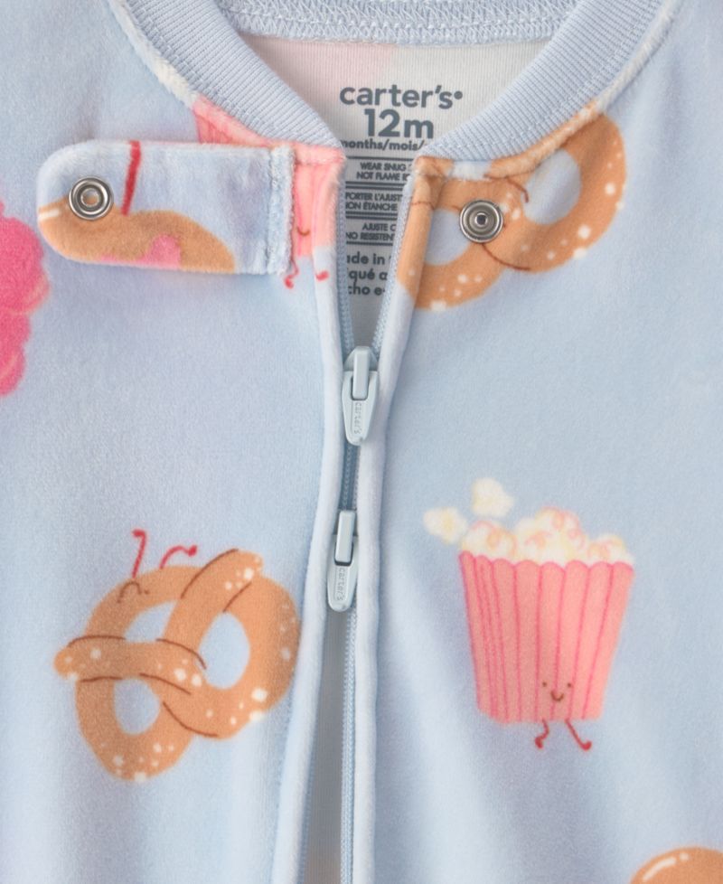 Baby Girls' Festival Treats Long-Sleeve 2-Way-Zip Footed DreamPlush Pajama