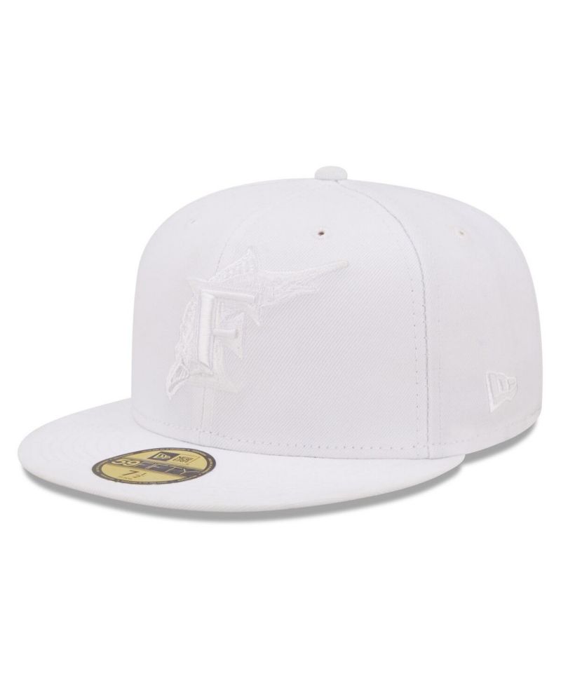 Men's Miami Marlins White on White 59FIFTY Fitted Hat