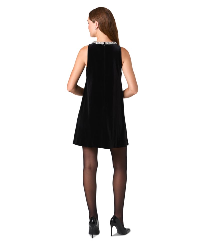Women's Caramia Velvet Embellished Shift Mini Dress