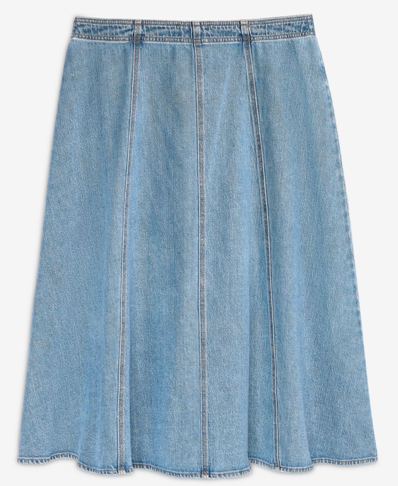 Women's Denim A-Line Midi Skirt