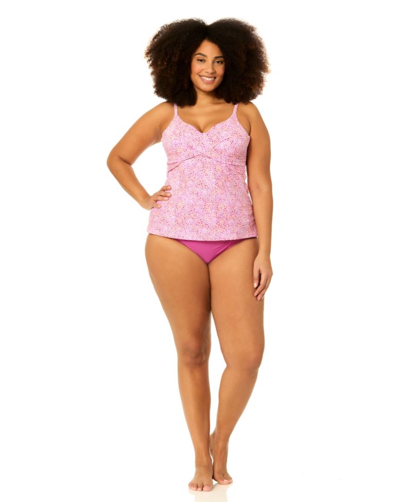 Plus Size Underwire Aries Printed Swim Tankini Top and Bottoms