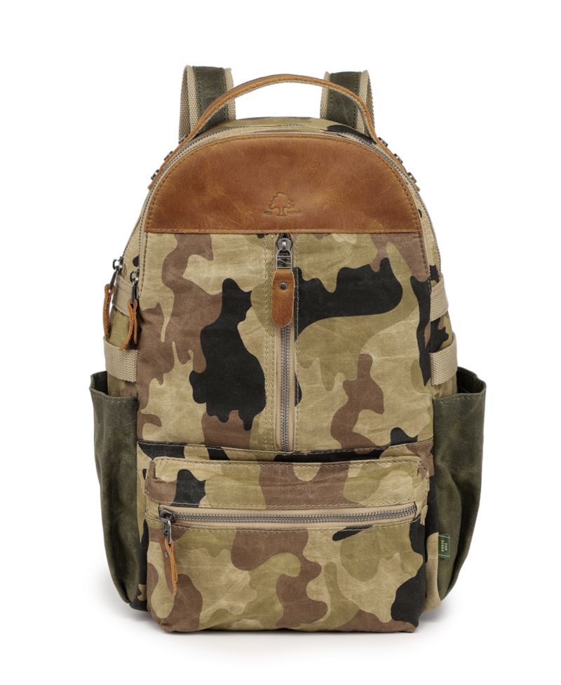 Mountain Leaf Utility Bee-Wax Canvas Backpack