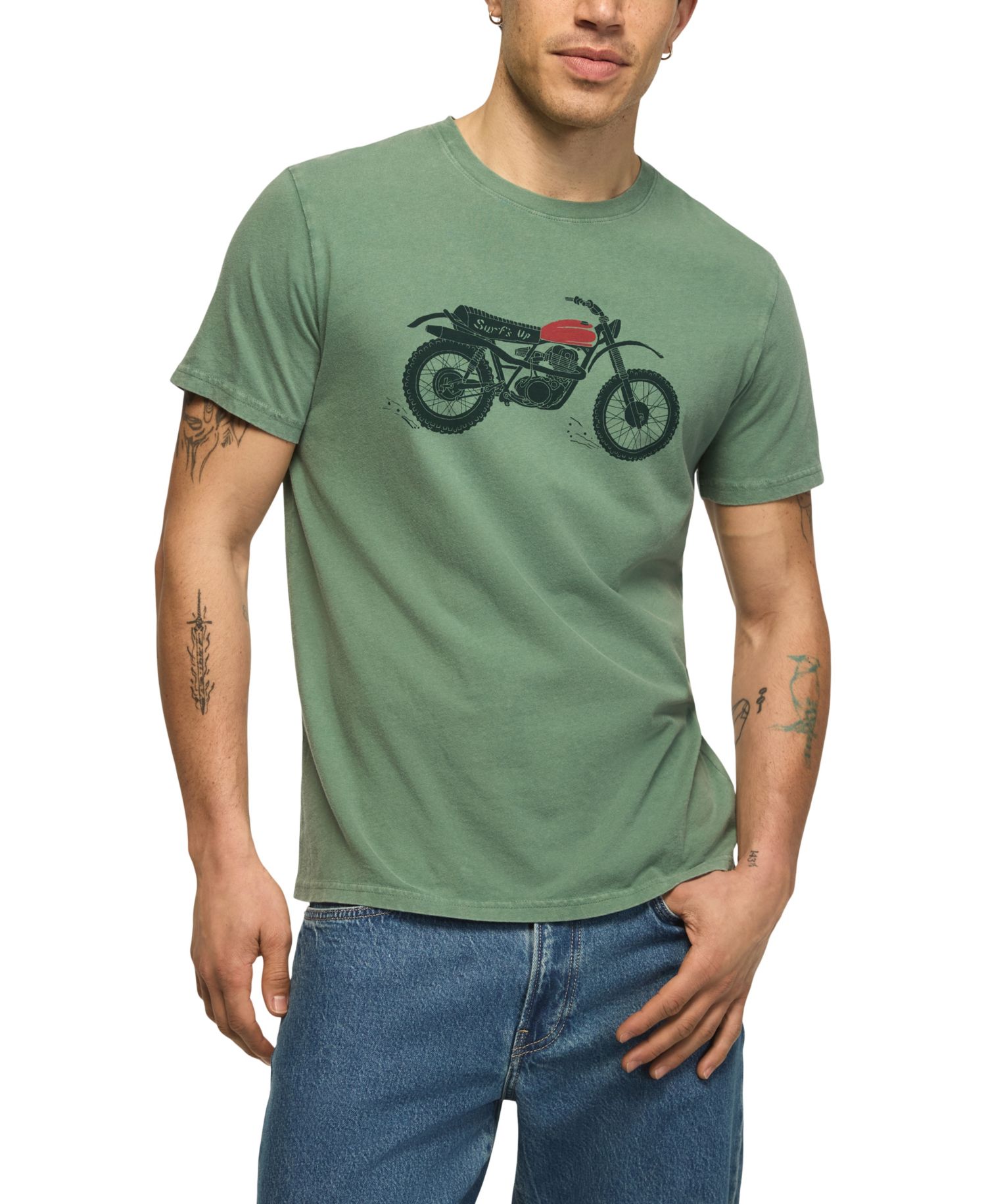 Мужская футболка с графическим рисунком Surfs Up Dirtbike