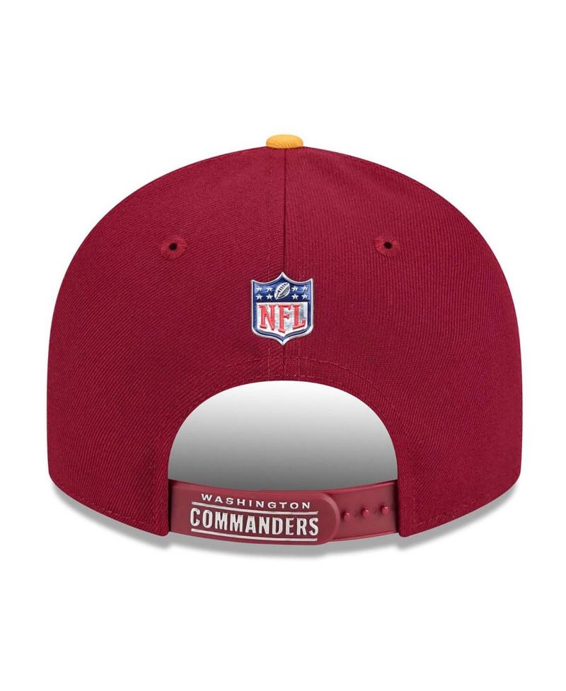 Men's Burgundy/Gold Washington Commanders 2026 NFL Draft On Stage Pre-Curved 9FIFTY Snapback Hat