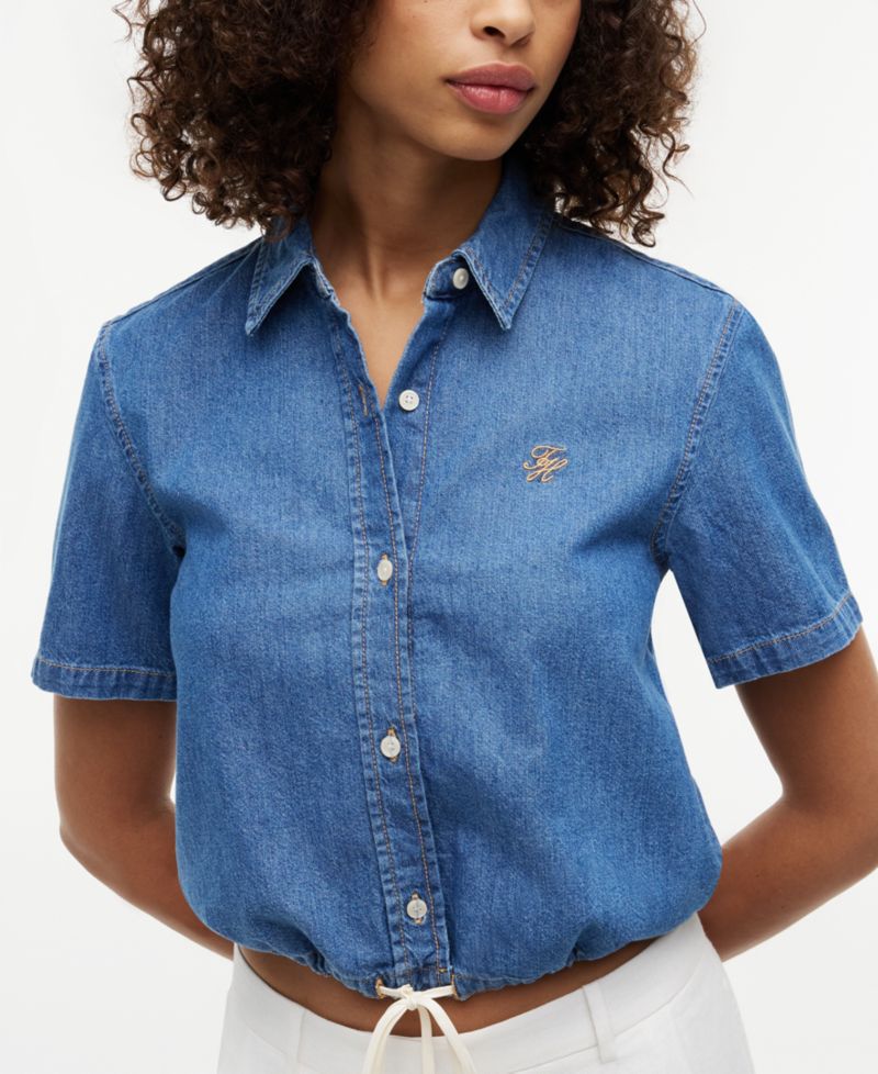 Women's Cotton-Blend Short-Sleeve Shirt