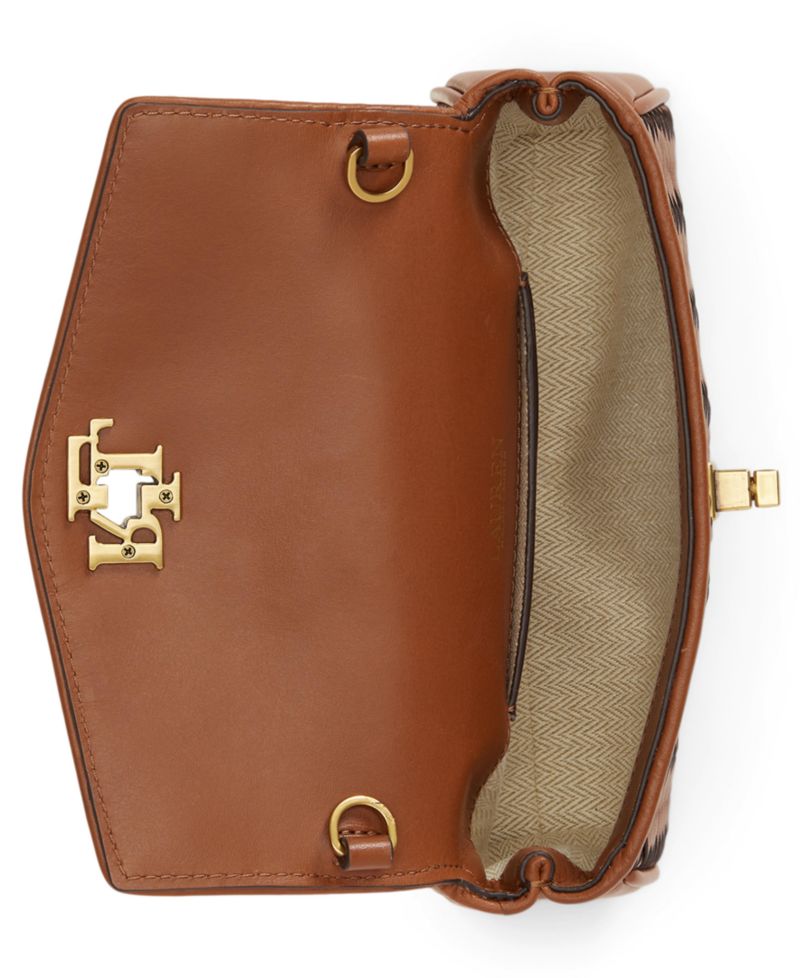 Turn-Lock Woven Leather Wristlet