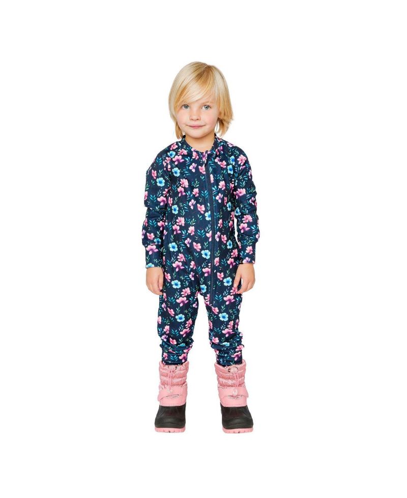 Baby Girls 6M to 24 M One Piece Thermal Underwear Floral Print