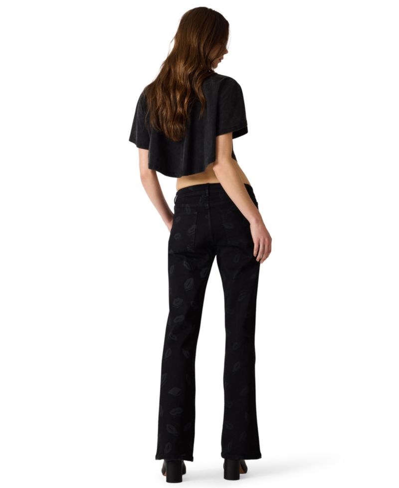 Women's Brandi Kiss Lip Print Straight Leg Jeans