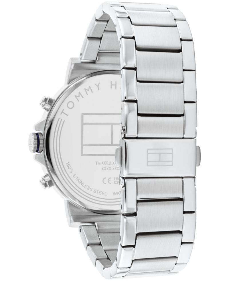 Men's Multifunction Silver-Tone Stainless Steel Watch 43mm