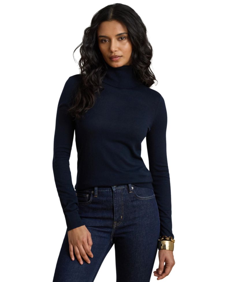Women's Modal-Silk Blend Slim-Fit Turtleneck Sweater
