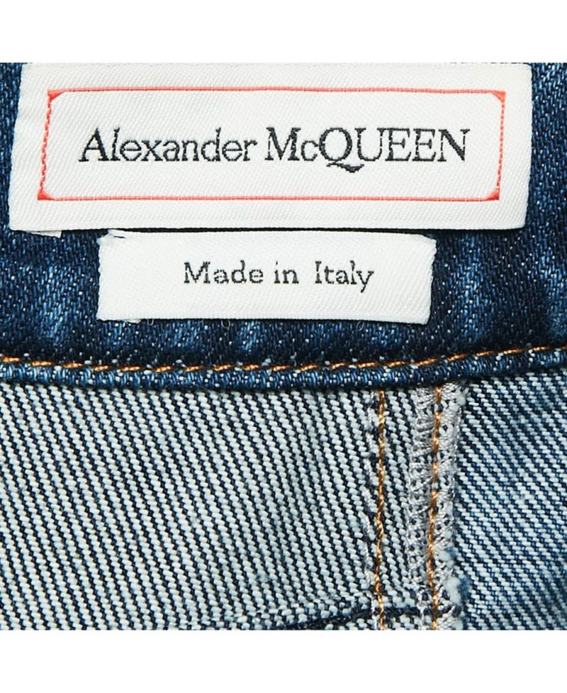 Women's Blue Denim Dual Tone Pleated Mini Skirt