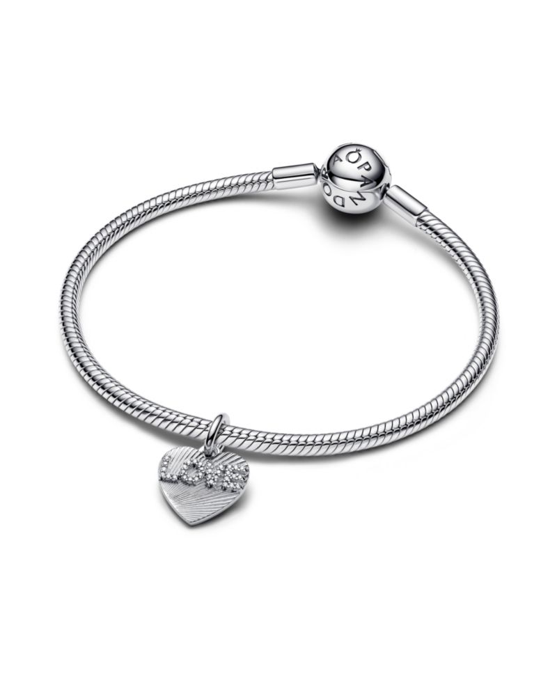 Sterling Silver Engravable Love Heart Dangle Charms
