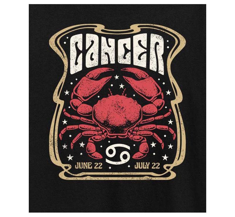 Zodiac Cancer Rock Poster Plus Size Graphic T-Shirt