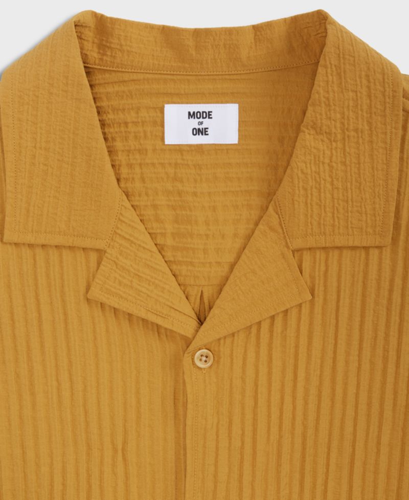 Men's Bxy Short-Sleeve Striped Camp Collar Shirt