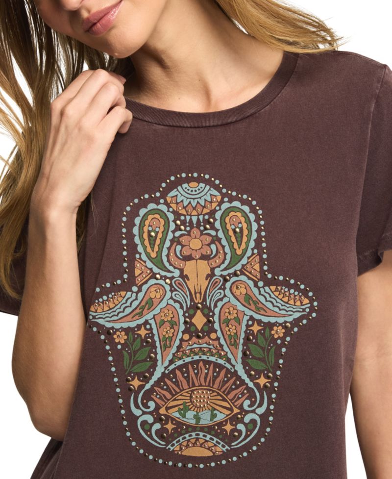 Women's Western Hamsa Classic Crew Graphic T-Shirt
